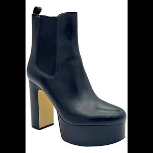 Michael Kors Women's Natasha Leather Platform Boot Black - Medium